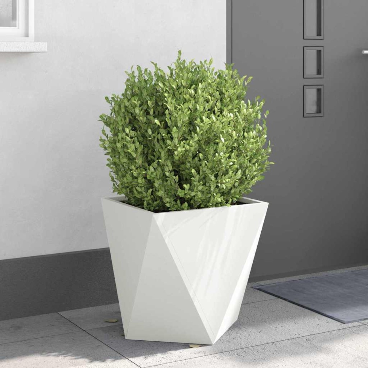 vidaXL Γλάστρα 2 τμχ. Λευκό 50 x 50 x 50 cm Ατσάλι