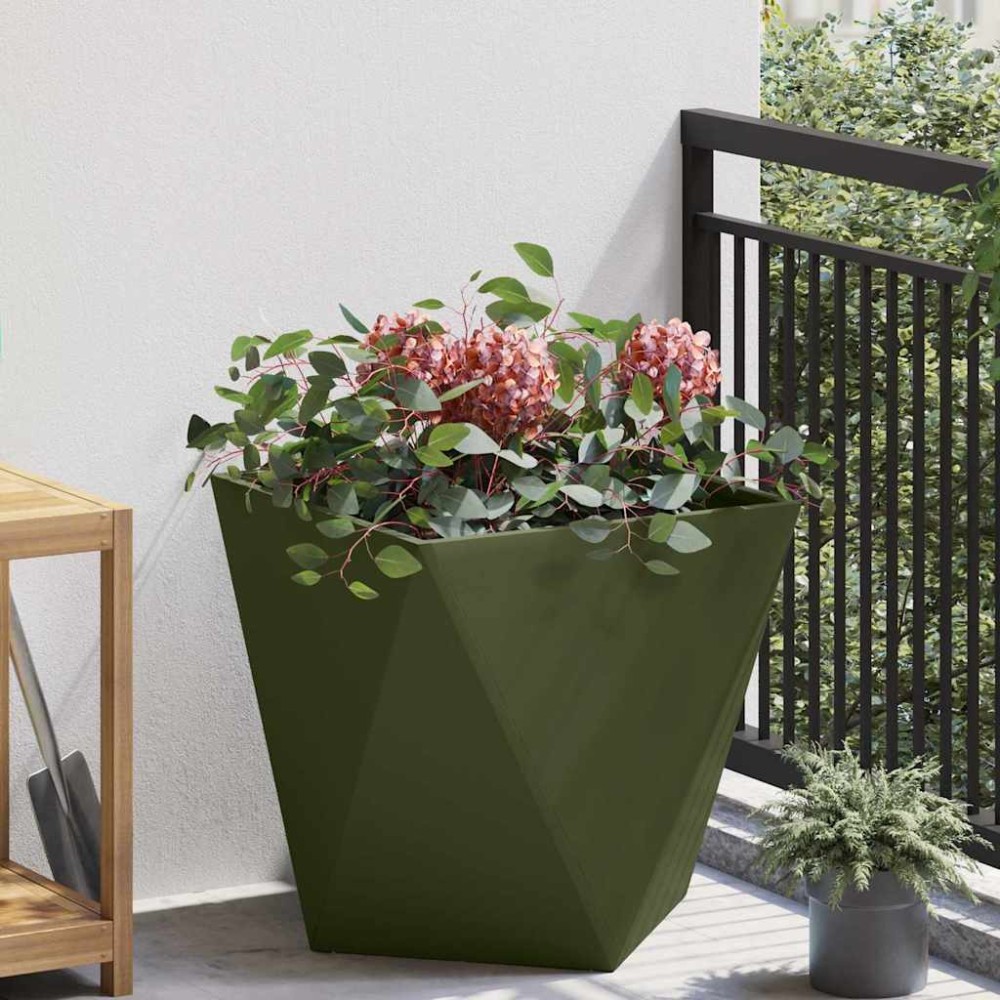 vidaXL Γλάστρα Ελιά Πράσινη 50 x 50 x 50 cm Ατσάλι