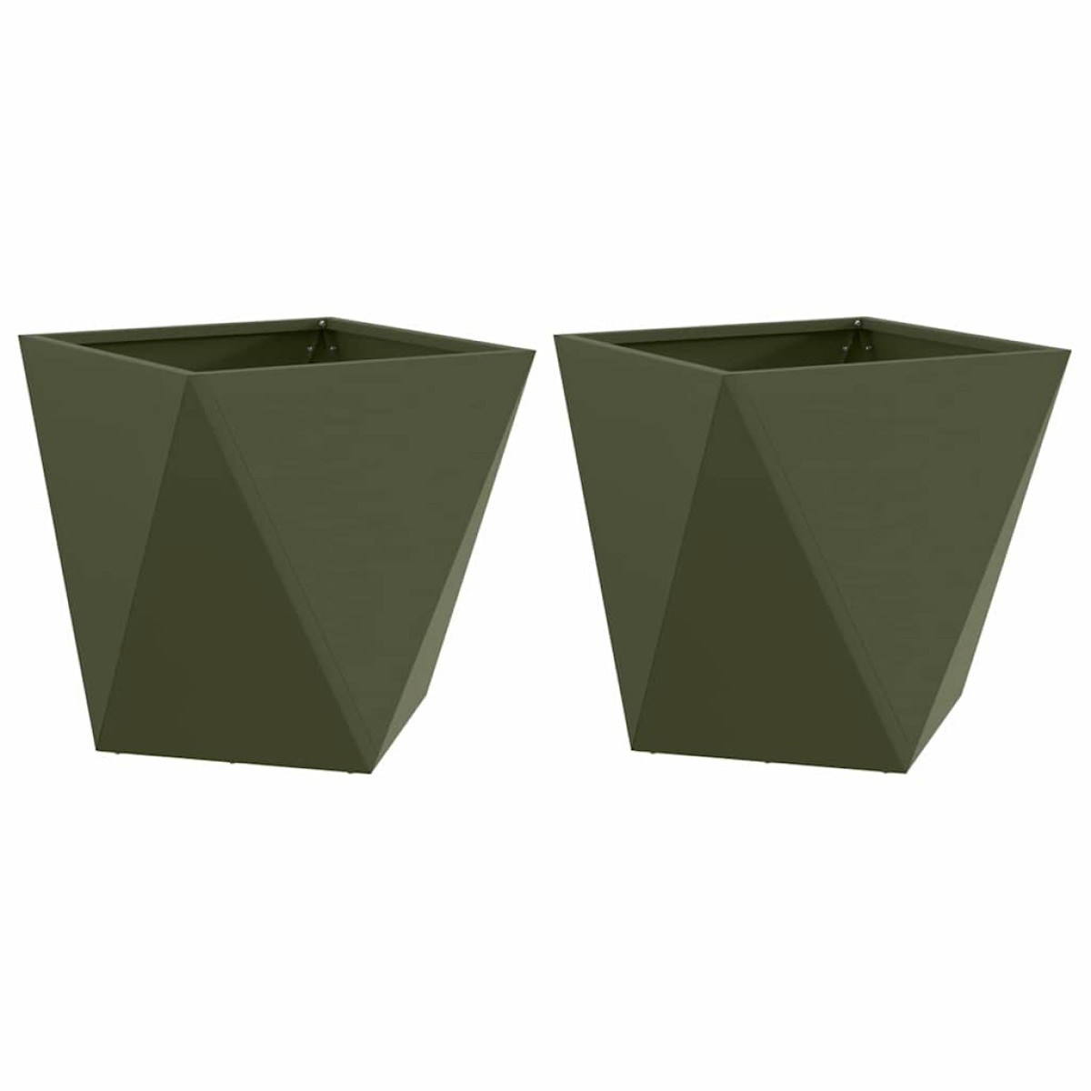 vidaXL Γλάστρα 2 τμχ. Ελιά Πράσινη 50 x 50 x 50 cm Ατσάλι