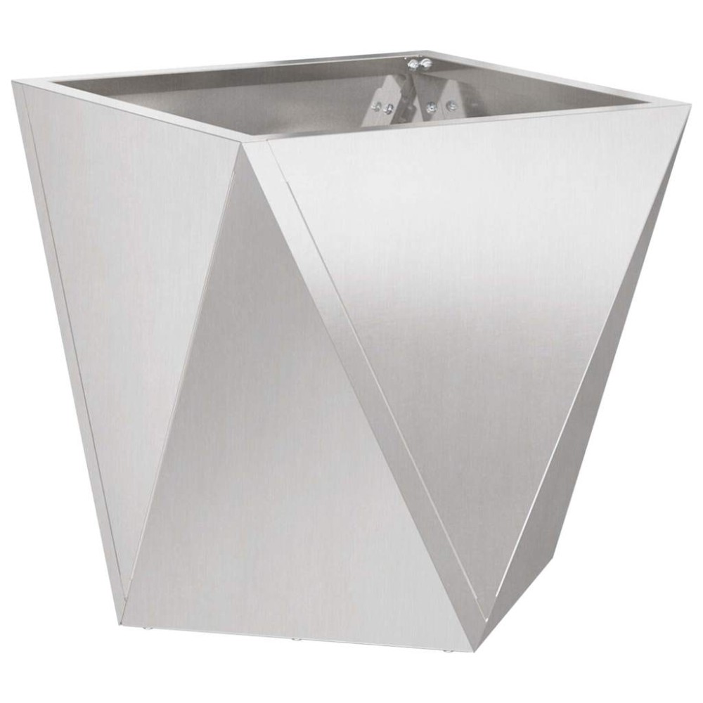 vidaXL Γλάστρα Ασημί 50 x 50 x 50 cm Ανοξείδωτο ατσάλι