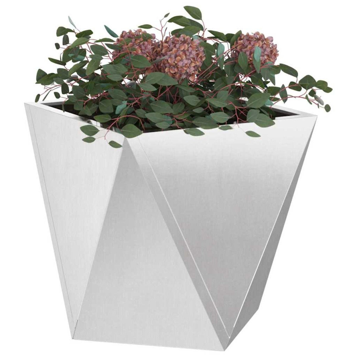 vidaXL Γλάστρα Ασημί 50 x 50 x 50 cm Ανοξείδωτο ατσάλι