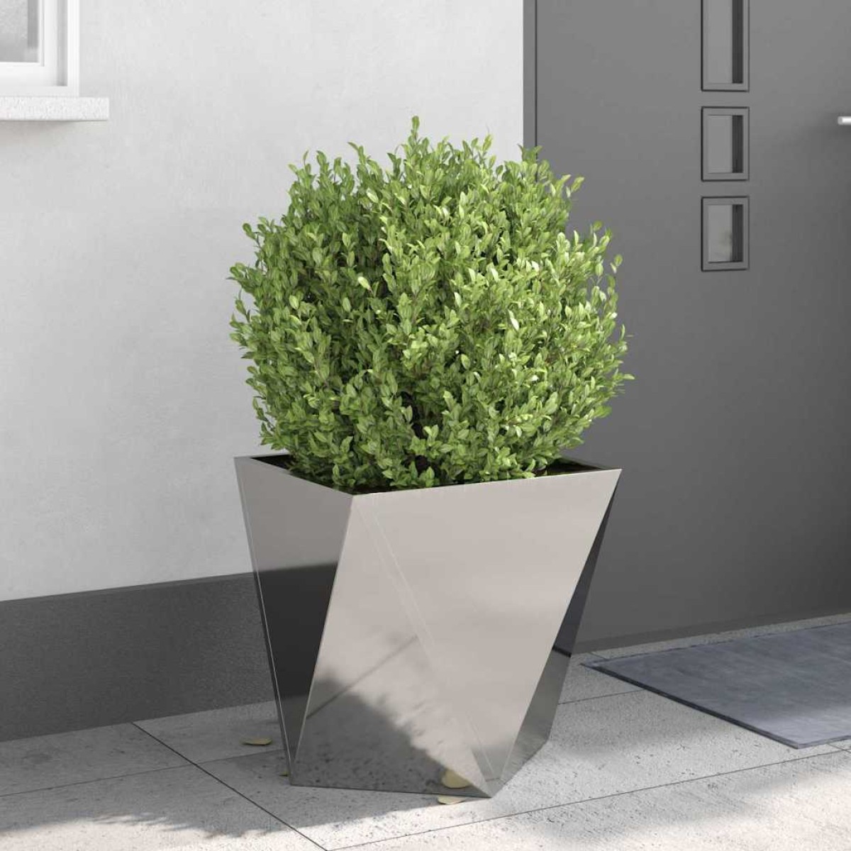 vidaXL Γλάστρα Ασημί 50 x 50 x 50 cm Ανοξείδωτο ατσάλι