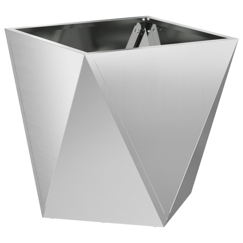 vidaXL Γλάστρα Ασημί 50 x 50 x 50 cm Επικαλυμμένος Χάλυβας