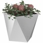 vidaXL Γλάστρα Ασημί 50 x 50 x 50 cm Επικαλυμμένος Χάλυβας