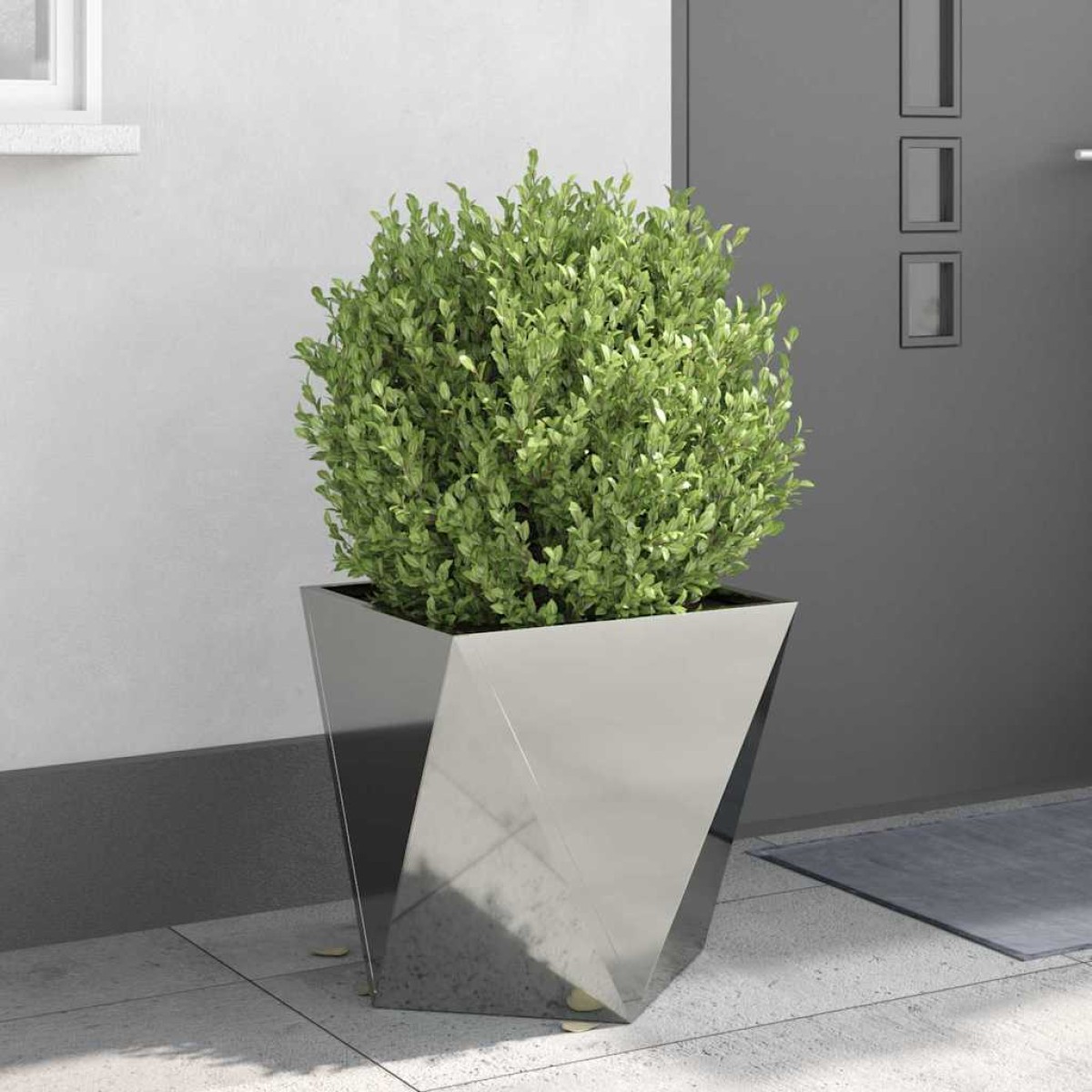 vidaXL Γλάστρα Ασημί 50 x 50 x 50 cm Επικαλυμμένος Χάλυβας