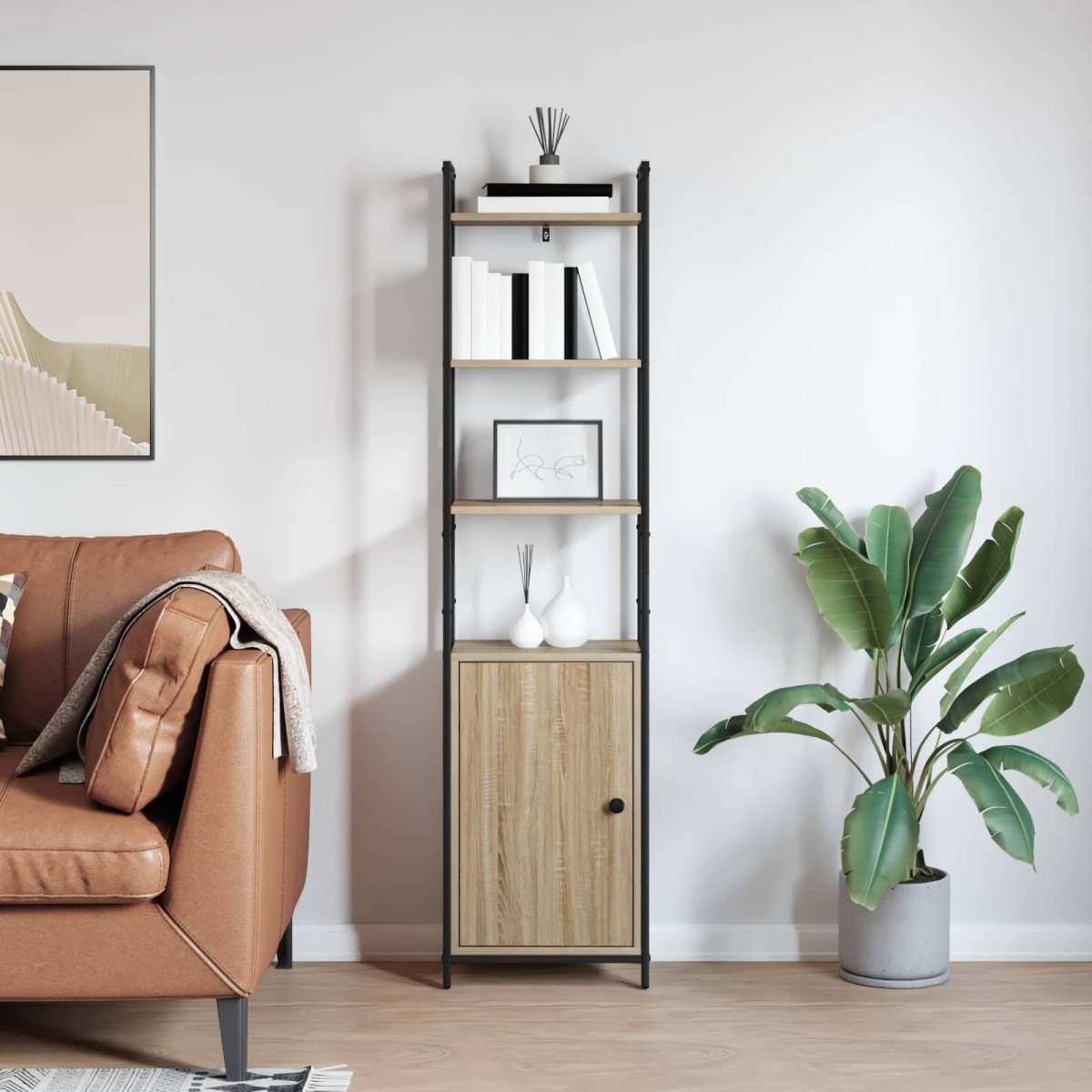 vidaXL Βιβλιοθήκη 6 επίπεδα 40 x 24 x 161 εκ Επεξεργασμένο Ξύλο