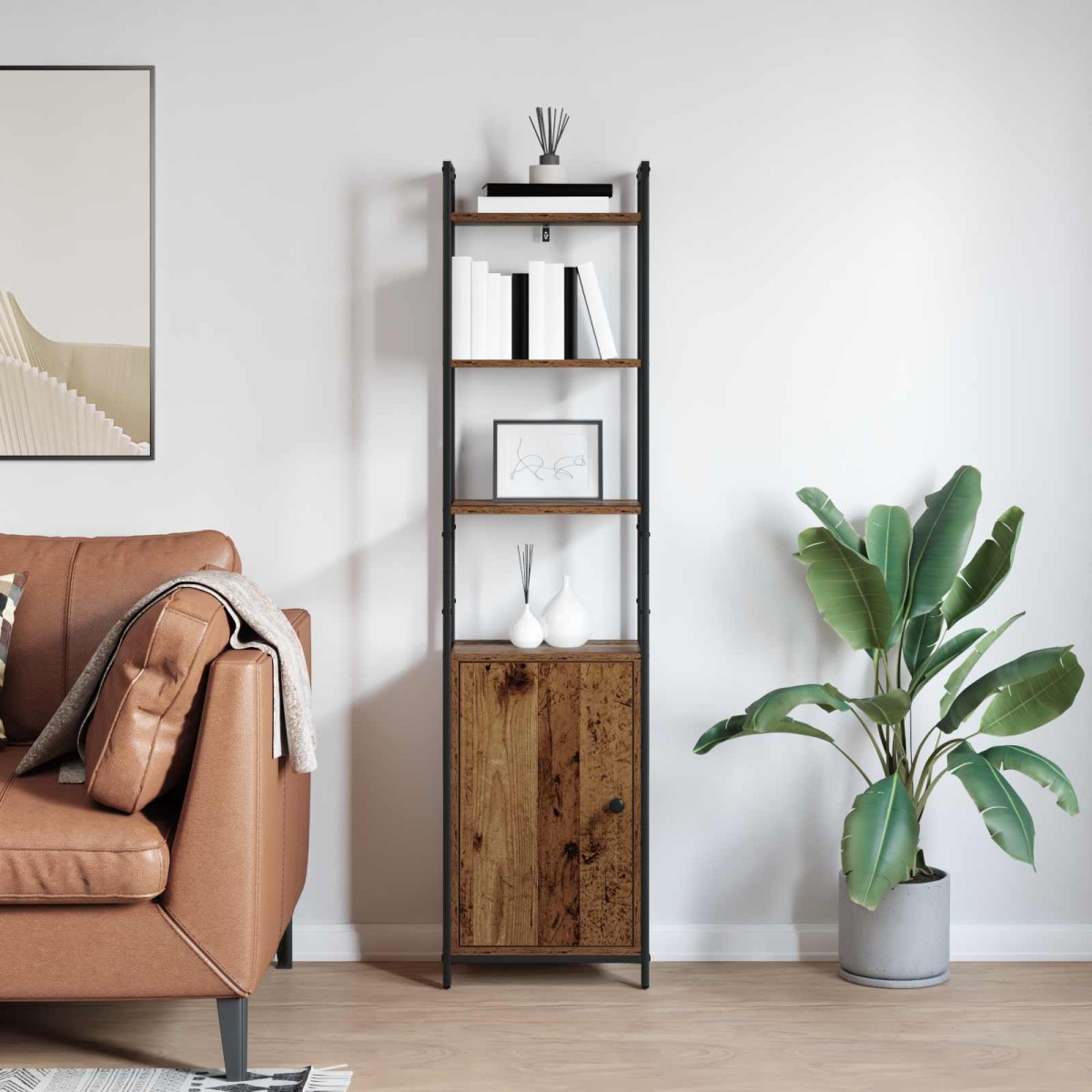 vidaXL Βιβλιοθήκη 6 επίπεδα 40 x 24 x 161 εκ Επεξεργασμένο Ξύλο