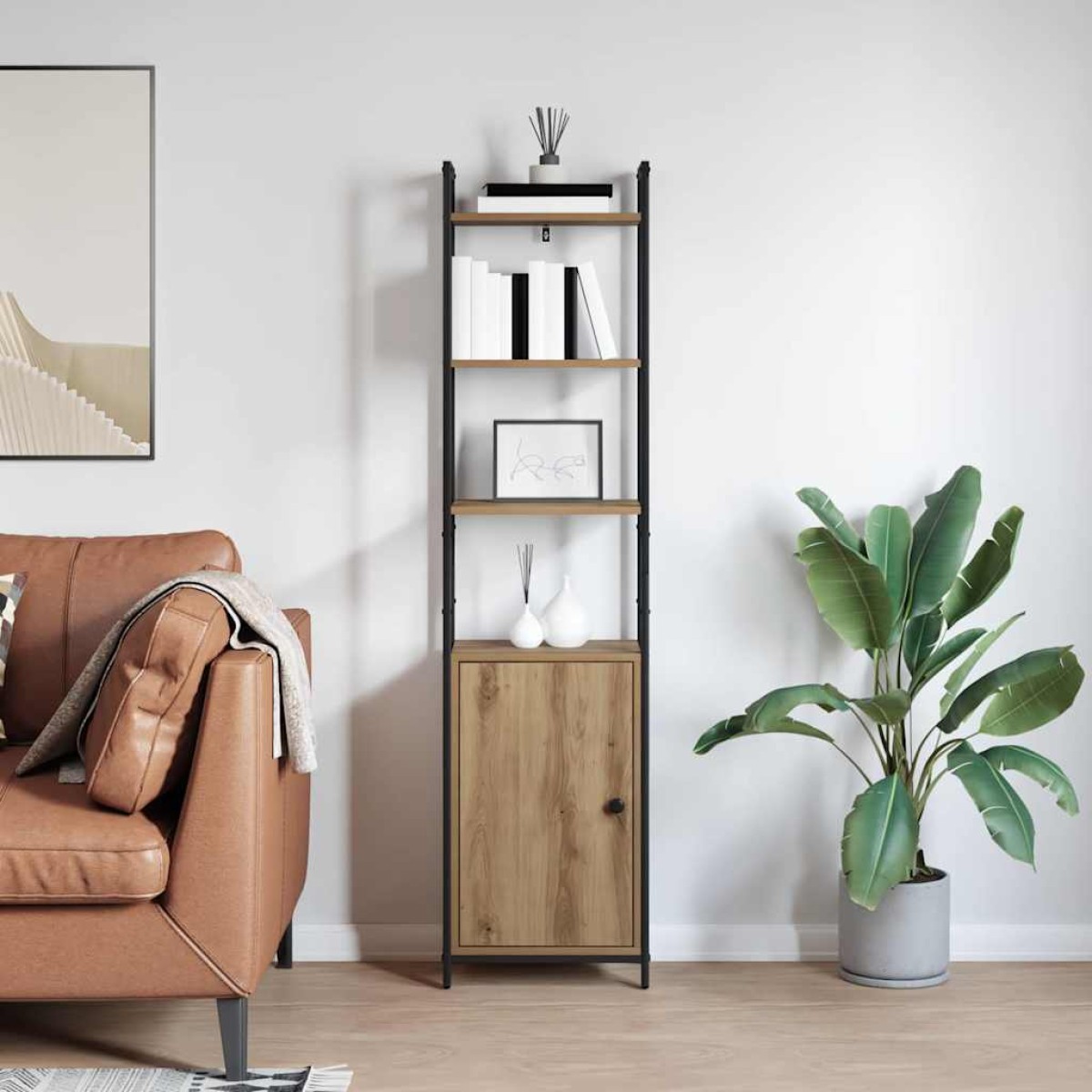 vidaXL Βιβλιοθήκη 6 επίπεδα 40 x 24 x 161 εκ Επεξεργασμένο Ξύλο