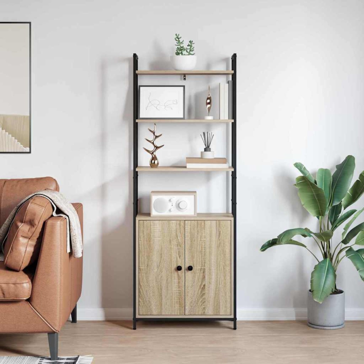 vidaXL Βιβλιοθήκη 6 επίπεδα 60 x 24 x 161 εκ Επεξεργασμένο Ξύλο