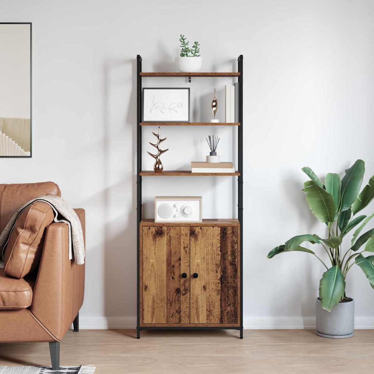 vidaXL Βιβλιοθήκη 6 επίπεδα 60 x 24 x 161 εκ Επεξεργασμένο Ξύλο