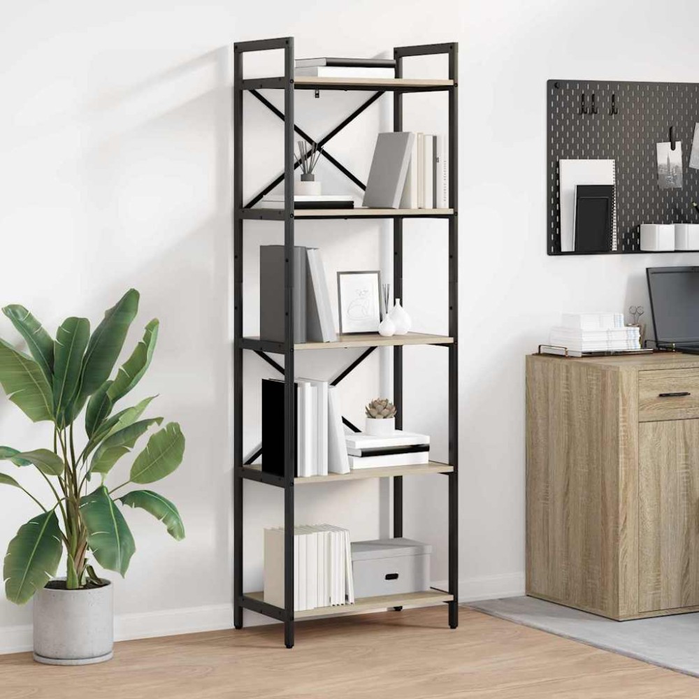 vidaXL Ράφι Βιβλίων 5 επίπεδα 56 x 34 x 171 εκ Επεξεργασμένο Ξύλο