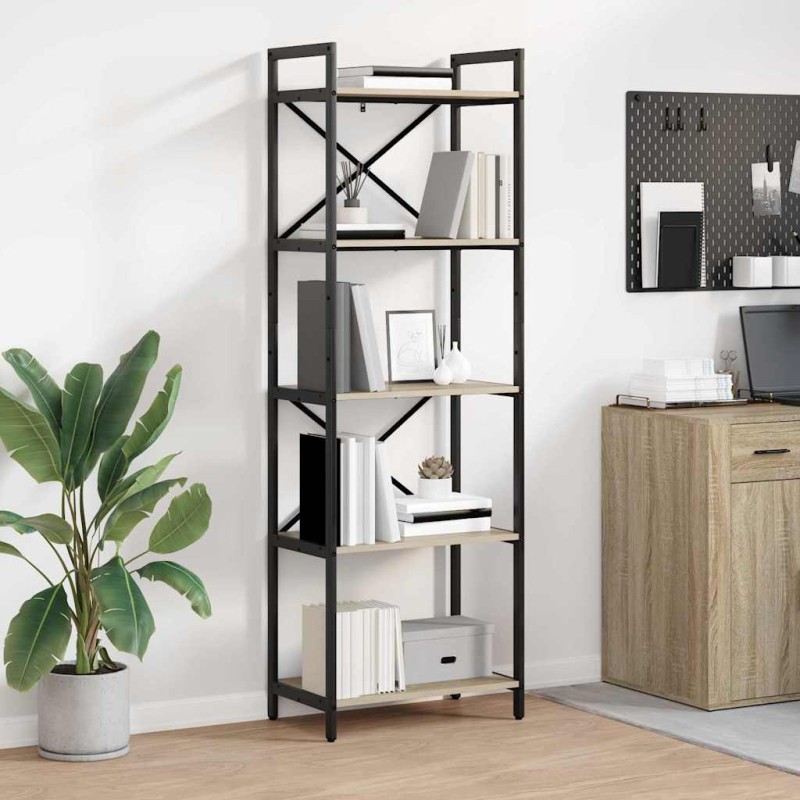 vidaXL Ράφι Βιβλίων 5 επίπεδα 56 x 34 x 171 εκ Επεξεργασμένο Ξύλο