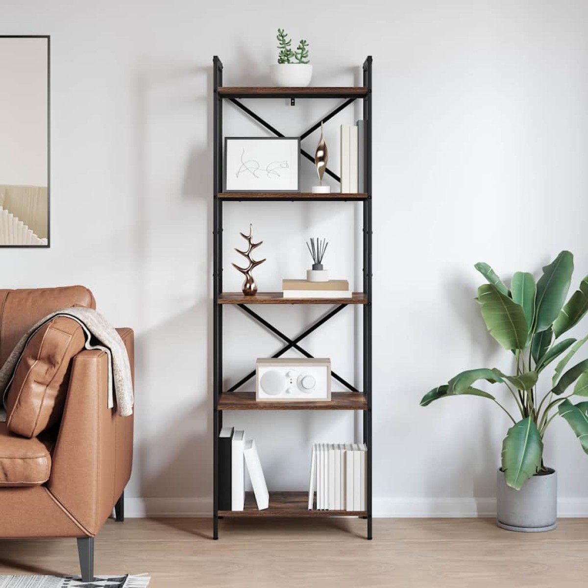 vidaXL Ράφι Βιβλίων 5 επίπεδα 56 x 34 x 171 εκ Επεξεργασμένο Ξύλο