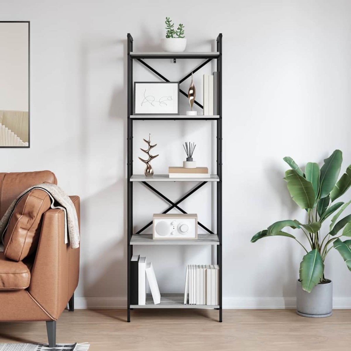 vidaXL Ράφι Βιβλίων 5 επίπεδα 56 x 34 x 171 εκ Επεξεργασμένο Ξύλο