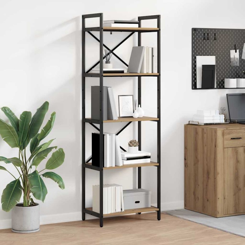 vidaXL Ράφι Βιβλίων 5 επίπεδα 56 x 34 x 171 εκ Επεξεργασμένο Ξύλο