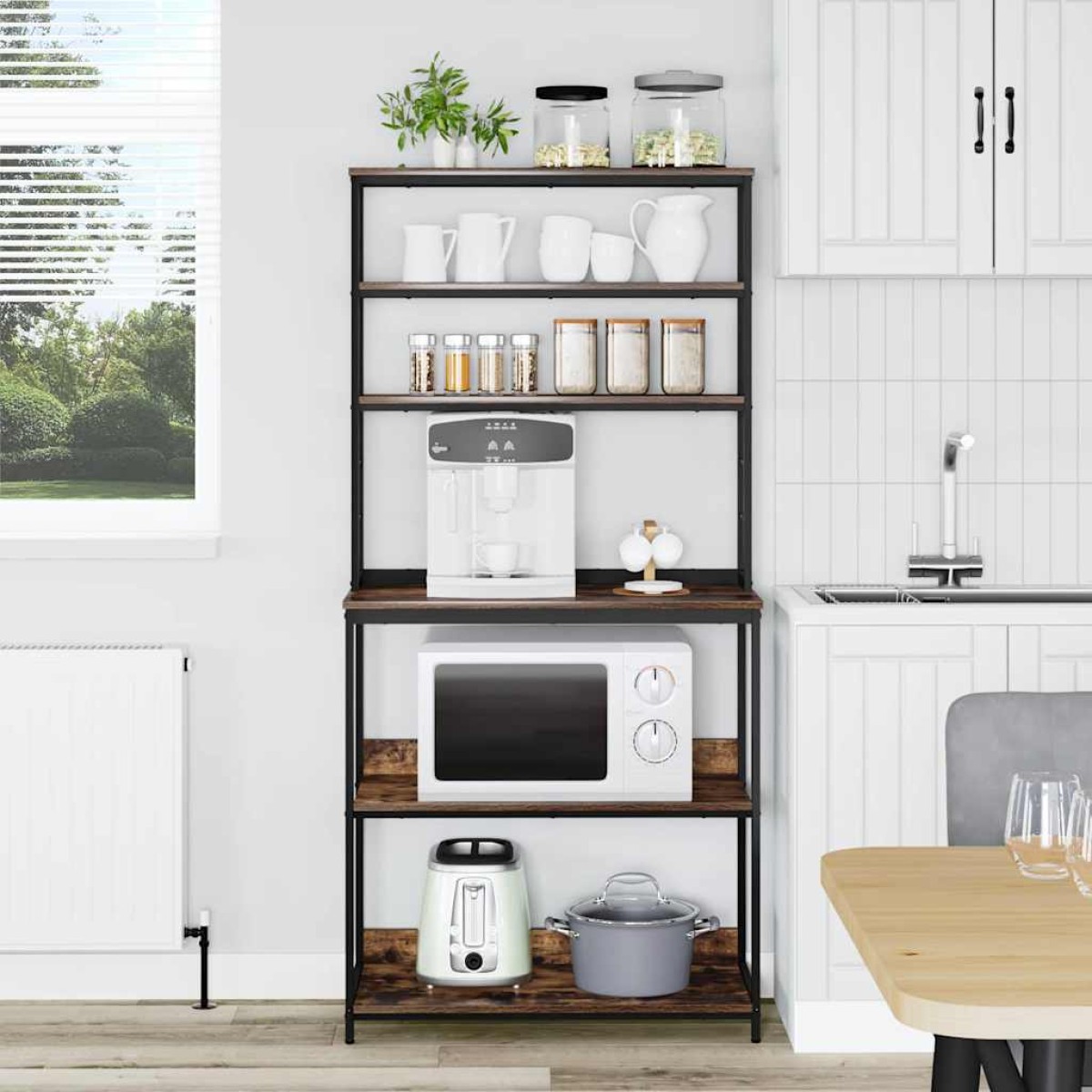 vidaXL Ράφι Κουζίνας 5 επίπεδα 80 x 40 x 168 εκ Επεξεργασμένο Ξύλο