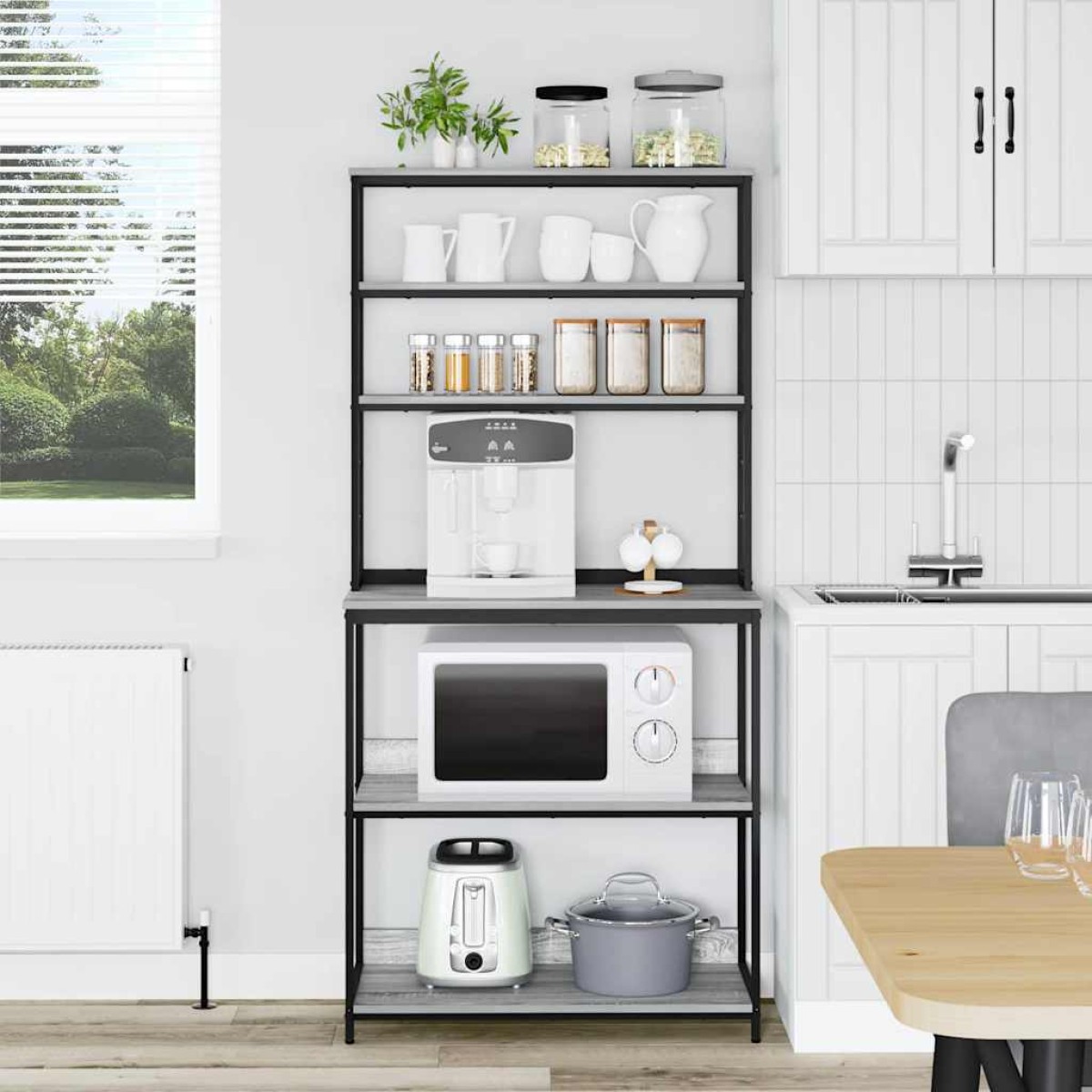 vidaXL Ράφι Κουζίνας 5 επίπεδα 80 x 40 x 168 εκ Επεξεργασμένο Ξύλο