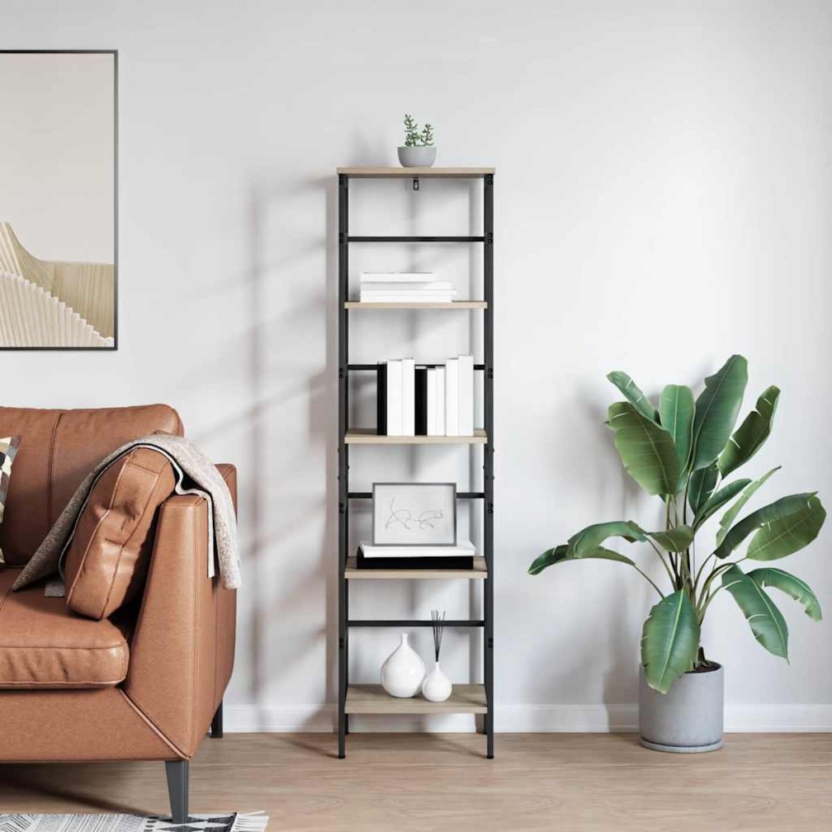 vidaXL Ράφι Βιβλίων 4 επιπέδων 40 x 29,5 x 149 εκ Επεξεργασμένο Ξύλο