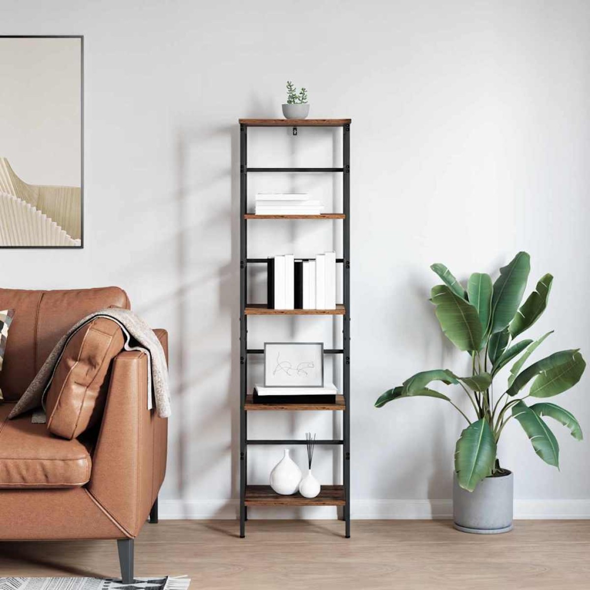 vidaXL Ράφι Βιβλίων 4 επιπέδων 40 x 29,5 x 149 εκ Επεξεργασμένο Ξύλο