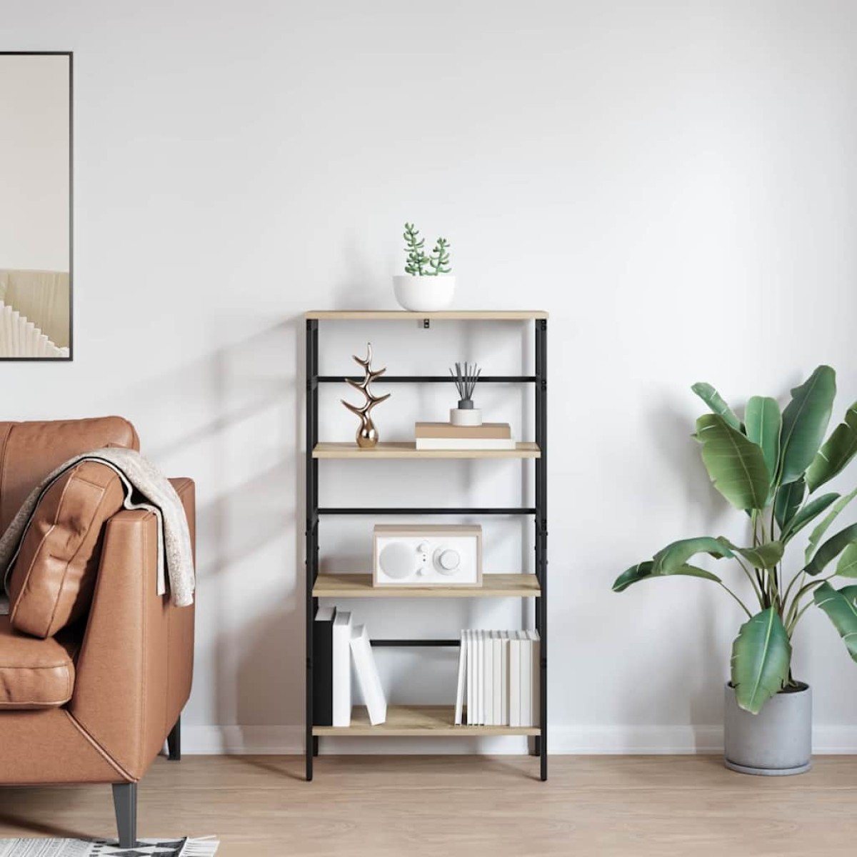 vidaXL Ράφι Βιβλίων 3 επιπέδων 60 x 29,5 x 115 εκ Επεξεργασμένο Ξύλο