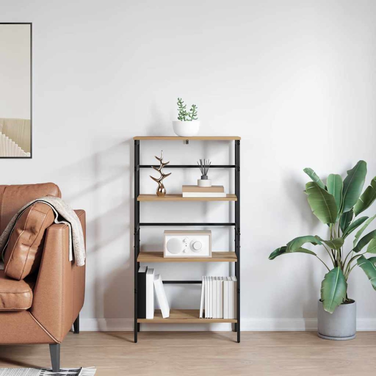 vidaXL Ράφι Βιβλίων 3 επιπέδων 60 x 29,5 x 115 εκ Επεξεργασμένο Ξύλο