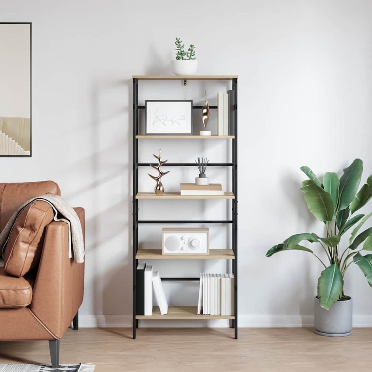 vidaXL Ράφι Βιβλίων 4 επιπέδων 60 x 29,5 x 149 εκ Επεξεργασμένο Ξύλο