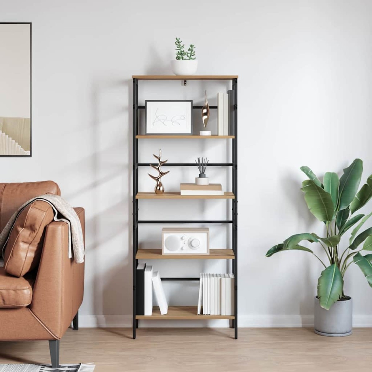 vidaXL Ράφι Βιβλίων 4 επιπέδων 60 x 29,5 x 149 εκ Επεξεργασμένο Ξύλο