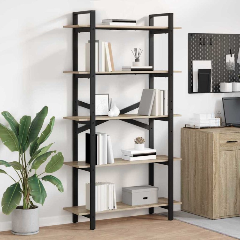 vidaXL Ράφι Βιβλίων 5 επιπέδων 100 x 33,5 x 178 εκ Επεξεργασμένο Ξύλο
