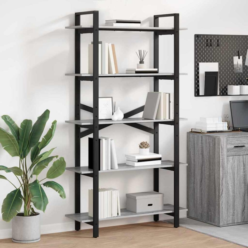 vidaXL Ράφι Βιβλίων 5 επιπέδων 100 x 33,5 x 178 εκ Επεξεργασμένο Ξύλο