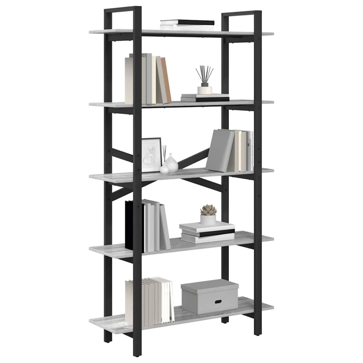 vidaXL Ράφι Βιβλίων 5 επιπέδων 100 x 33,5 x 178 εκ Επεξεργασμένο Ξύλο