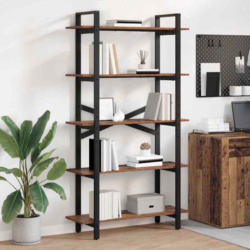 vidaXL Ράφι Βιβλίων 5 επιπέδων 100 x 33,5 x 178 εκ Επεξεργασμένο Ξύλο