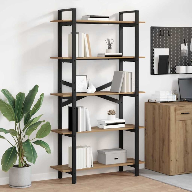 vidaXL Ράφι Βιβλίων 5 επιπέδων 100 x 33,5 x 178 εκ Επεξεργασμένο Ξύλο