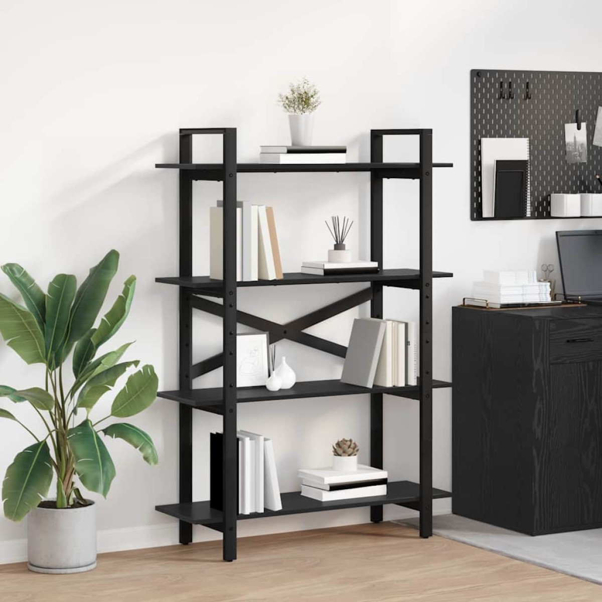 vidaXL Ράφι Βιβλίων 4 επιπέδων 100 x 33,5 x 140 εκ Επεξεργασμένο Ξύλο