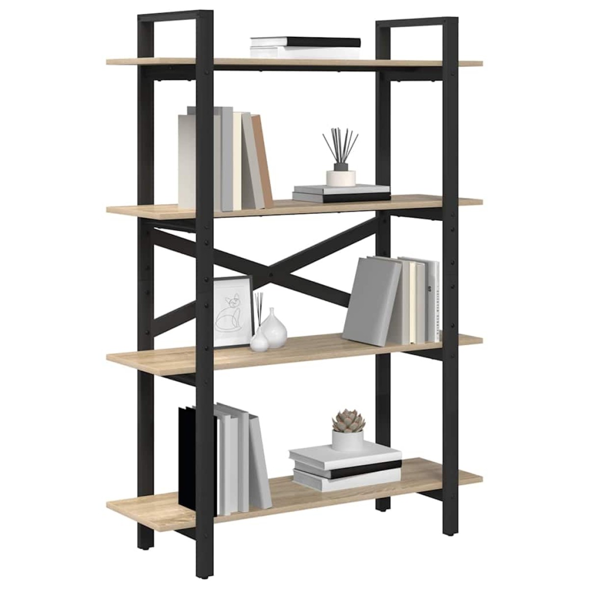 vidaXL Ράφι Βιβλίων 4 επιπέδων 100 x 33,5 x 140 εκ Επεξεργασμένο Ξύλο