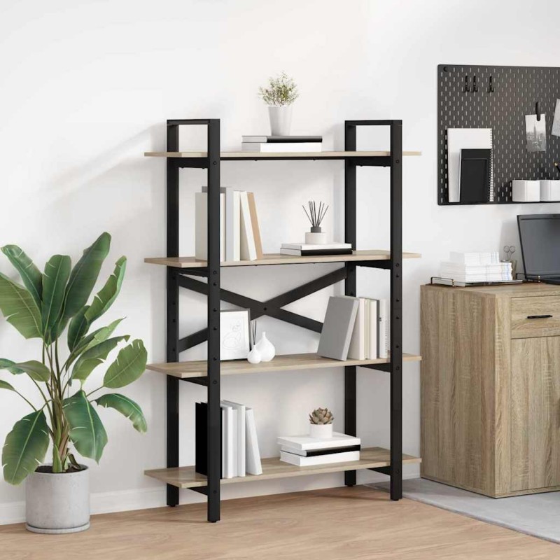 vidaXL Ράφι Βιβλίων 4 επιπέδων 100 x 33,5 x 140 εκ Επεξεργασμένο Ξύλο