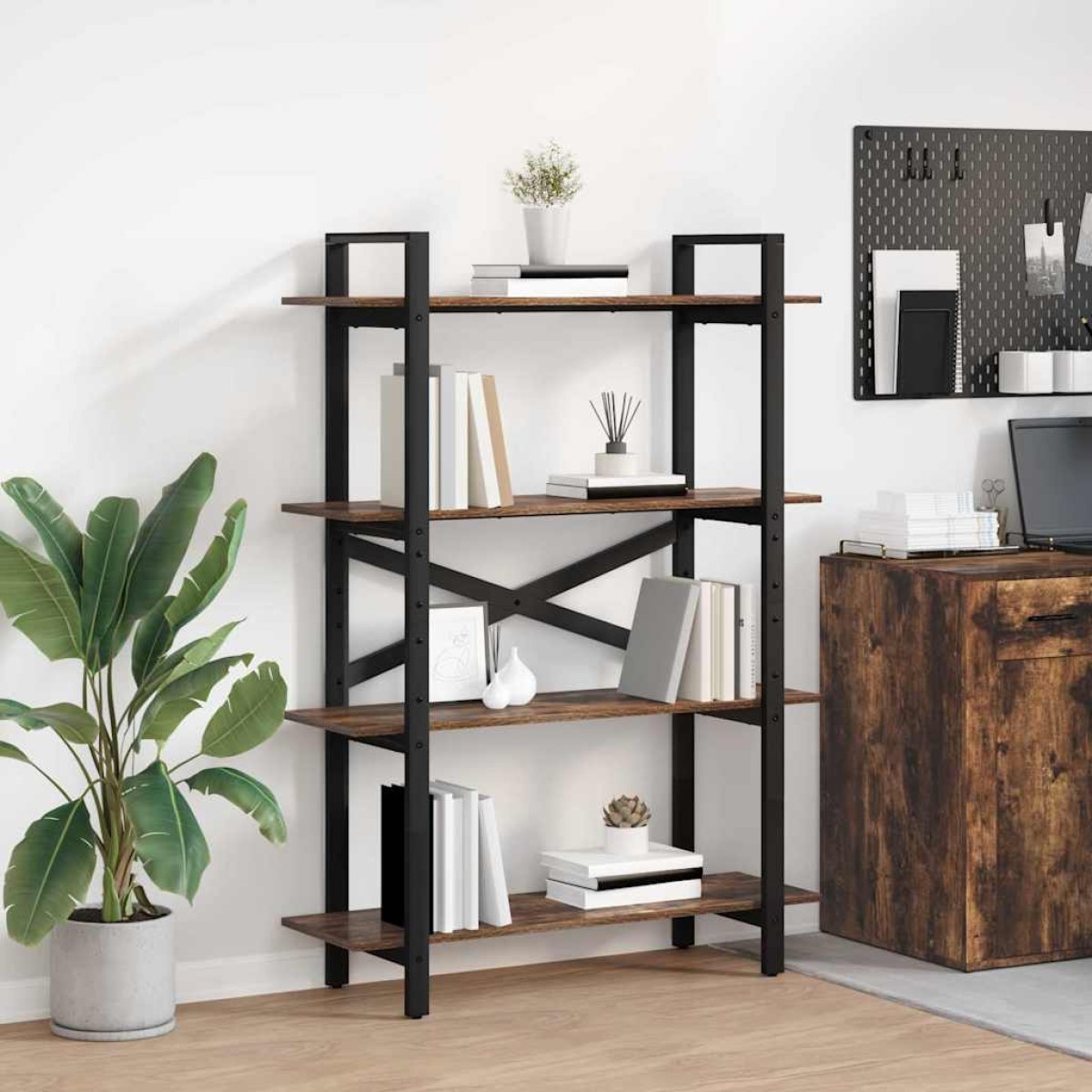 vidaXL Ράφι Βιβλίων 4 επιπέδων 100 x 33,5 x 140 εκ Επεξεργασμένο Ξύλο
