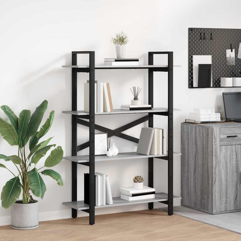 vidaXL Ράφι Βιβλίων 4 επιπέδων 100 x 33,5 x 140 εκ Επεξεργασμένο Ξύλο