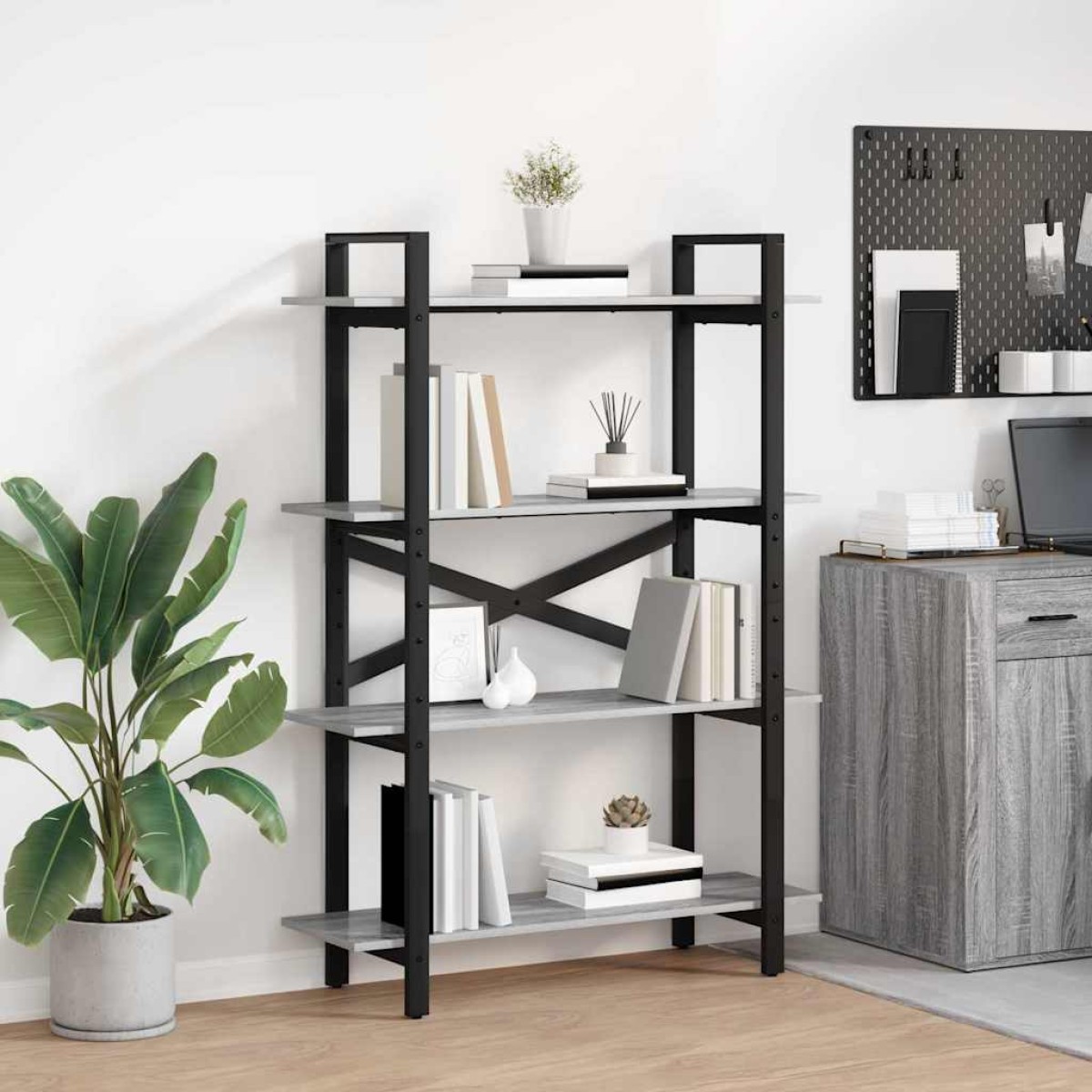 vidaXL Ράφι Βιβλίων 4 επιπέδων 100 x 33,5 x 140 εκ Επεξεργασμένο Ξύλο