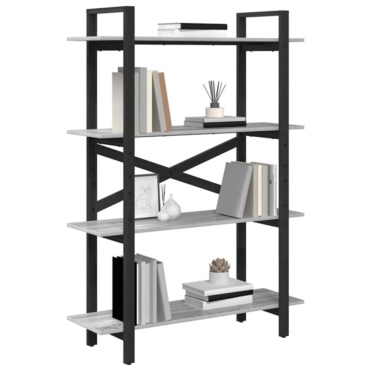 vidaXL Ράφι Βιβλίων 4 επιπέδων 100 x 33,5 x 140 εκ Επεξεργασμένο Ξύλο