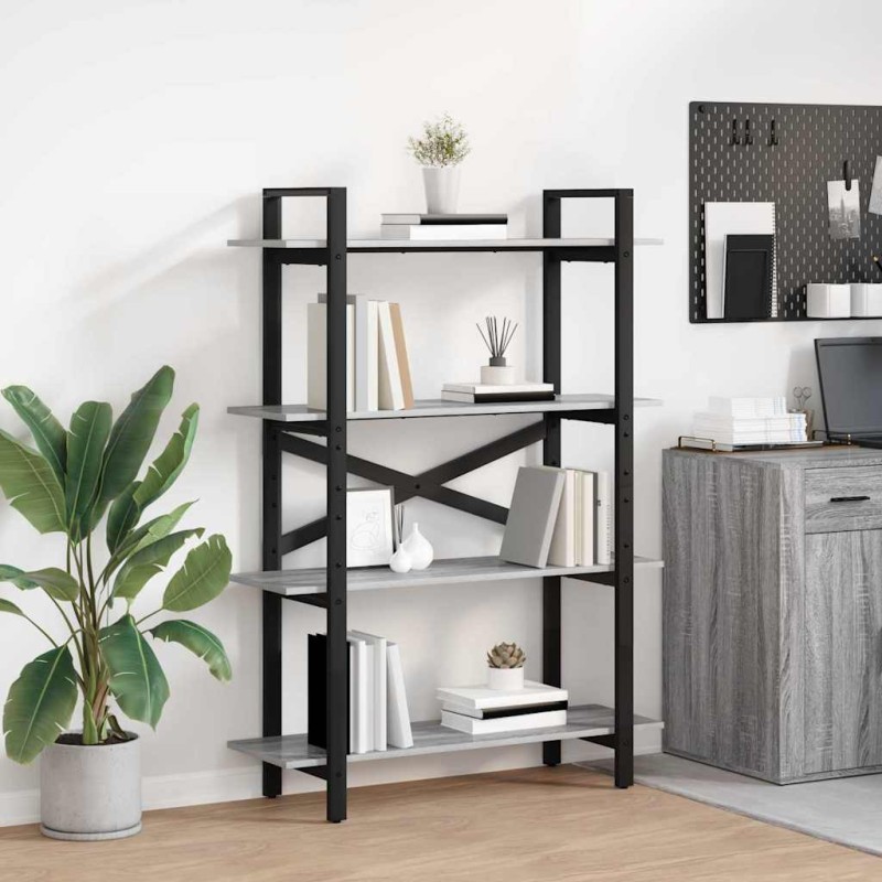 vidaXL Ράφι Βιβλίων 4 επιπέδων 100 x 33,5 x 140 εκ Επεξεργασμένο Ξύλο