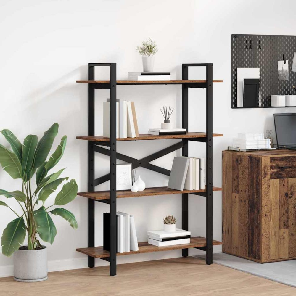 vidaXL Ράφι Βιβλίων 4 επιπέδων 100 x 33,5 x 140 εκ Επεξεργασμένο Ξύλο