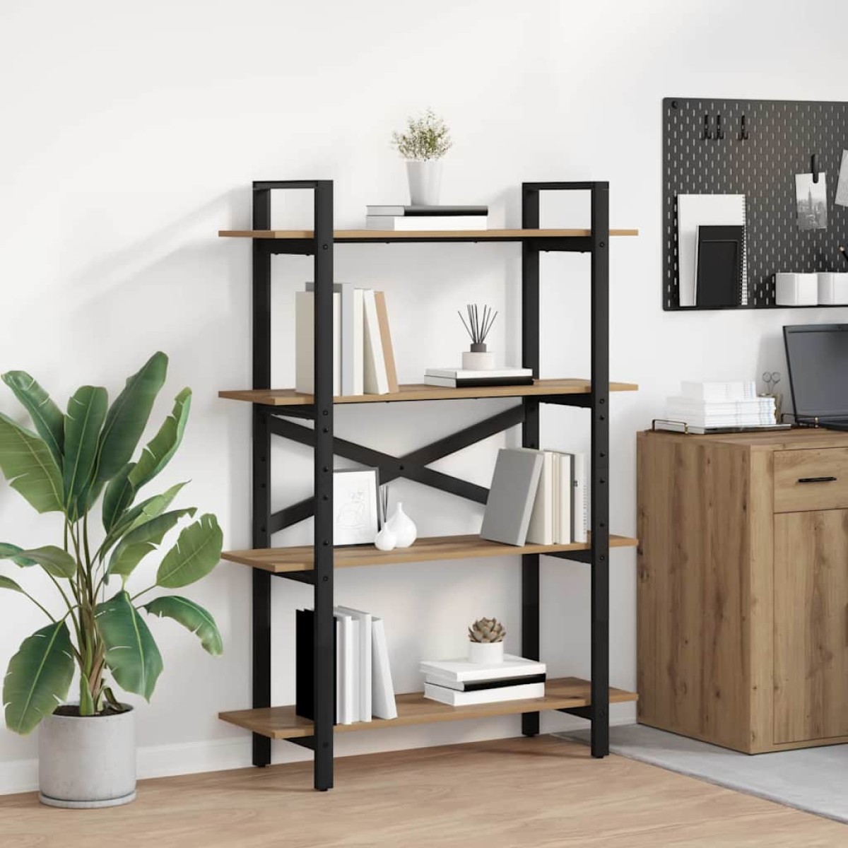 vidaXL Ράφι Βιβλίων 4 επιπέδων 100 x 33,5 x 140 εκ Επεξεργασμένο Ξύλο