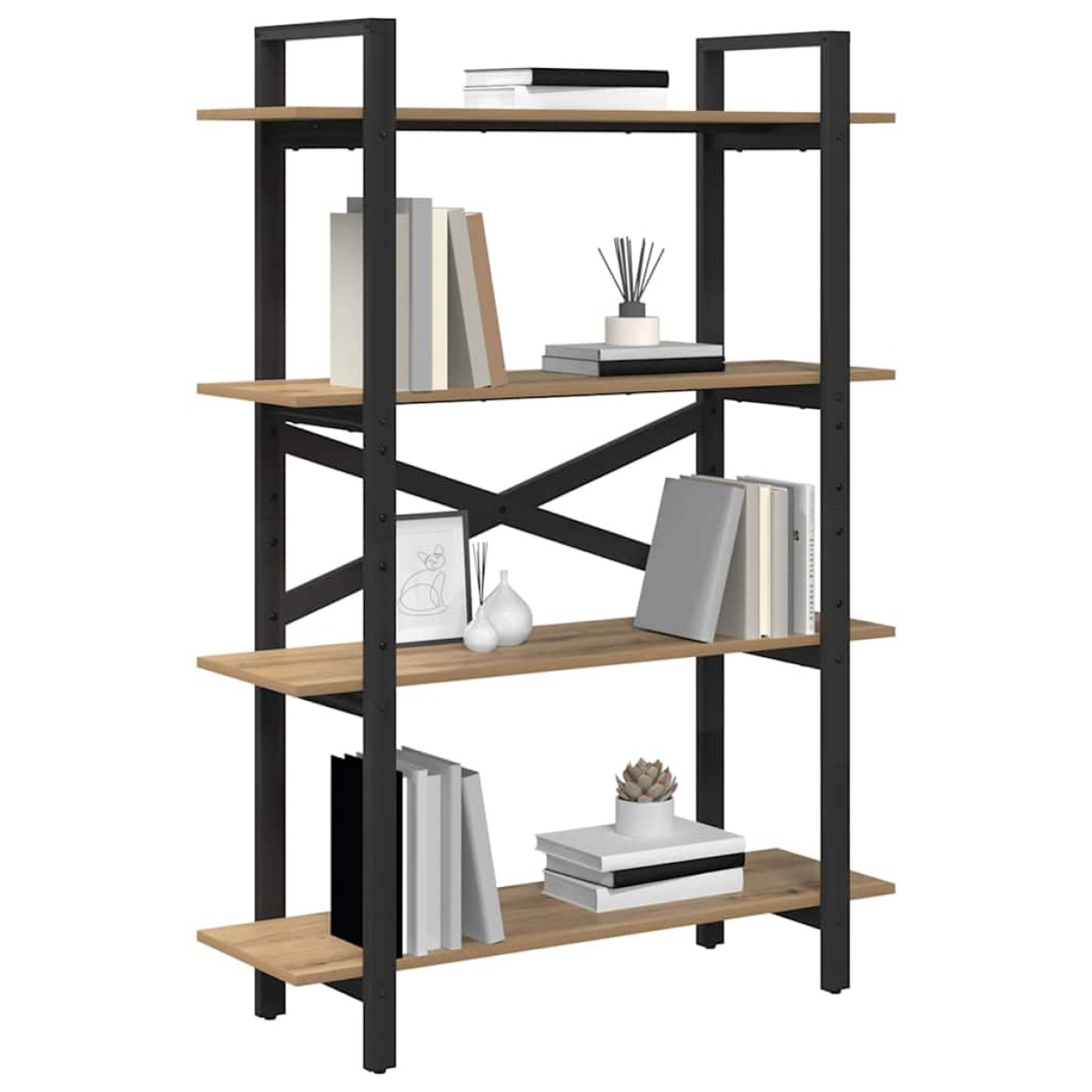 vidaXL Ράφι Βιβλίων 4 επιπέδων 100 x 33,5 x 140 εκ Επεξεργασμένο Ξύλο