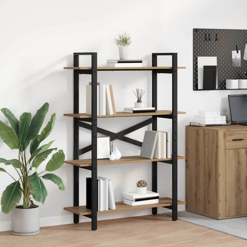 vidaXL Ράφι Βιβλίων 4 επιπέδων 100 x 33,5 x 140 εκ Επεξεργασμένο Ξύλο