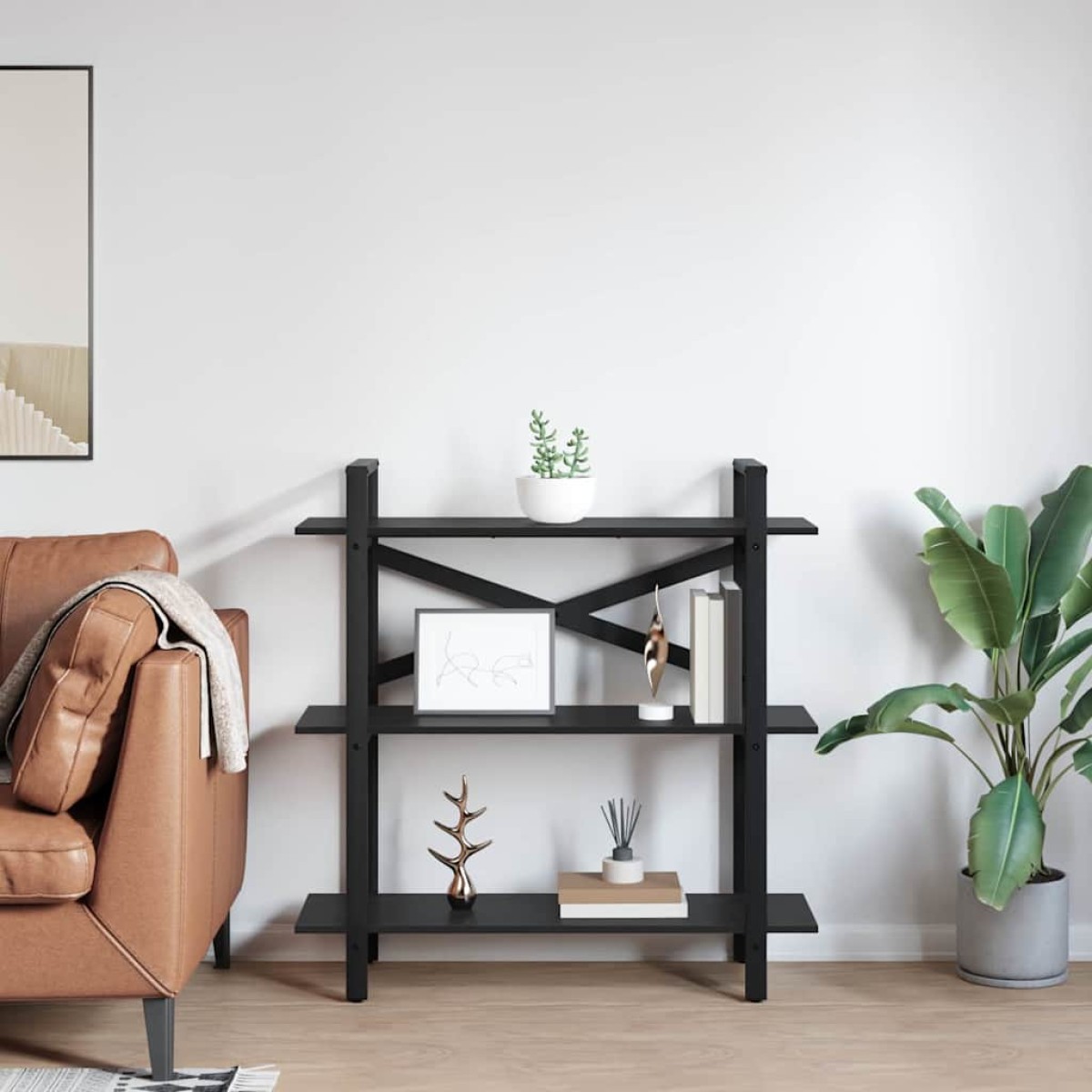vidaXL Ράφι Βιβλίων 3 επιπέδων 100 x 33,5 x 102 εκ Επεξεργασμένο Ξύλο