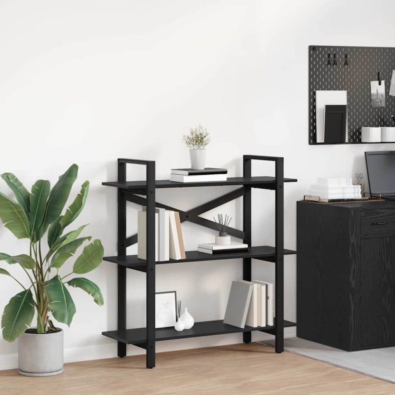vidaXL Ράφι Βιβλίων 3 επιπέδων 100 x 33,5 x 102 εκ Επεξεργασμένο Ξύλο