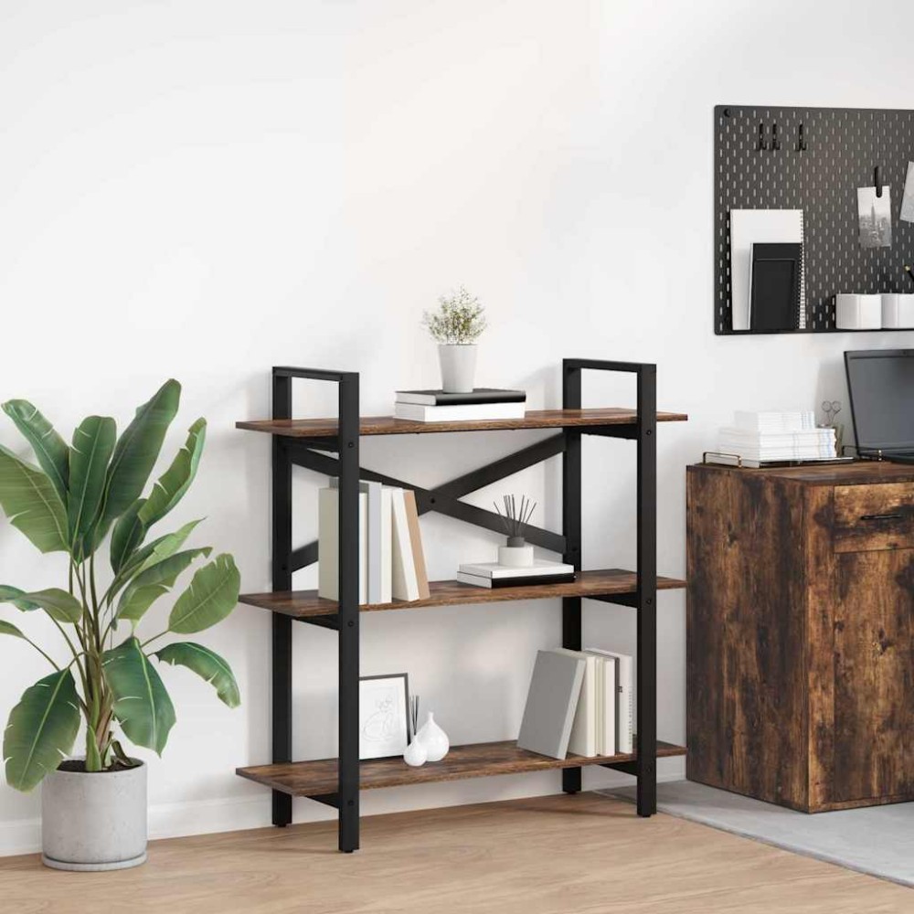 vidaXL Ράφι Βιβλίων 3 επιπέδων 100 x 33,5 x 102 εκ Επεξεργασμένο Ξύλο