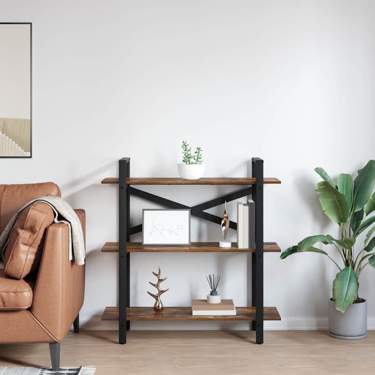 vidaXL Ράφι Βιβλίων 3 επιπέδων 100 x 33,5 x 102 εκ Επεξεργασμένο Ξύλο