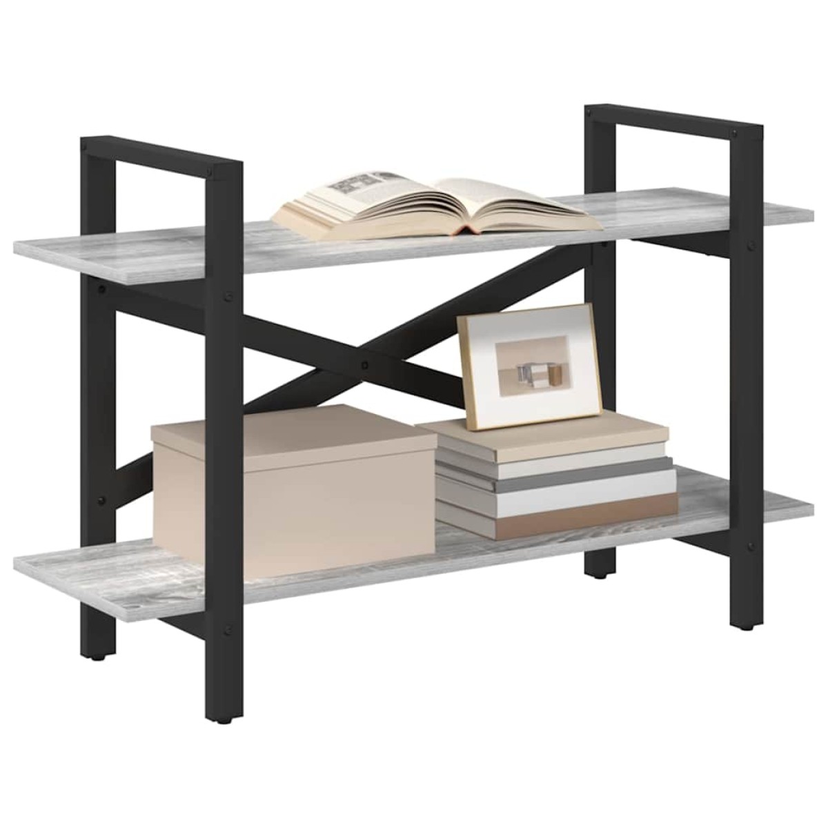 vidaXL Ράφι Βιβλίων 2 επιπέδων 100 x 33,5 x 64 εκ Επεξεργασμένο Ξύλο