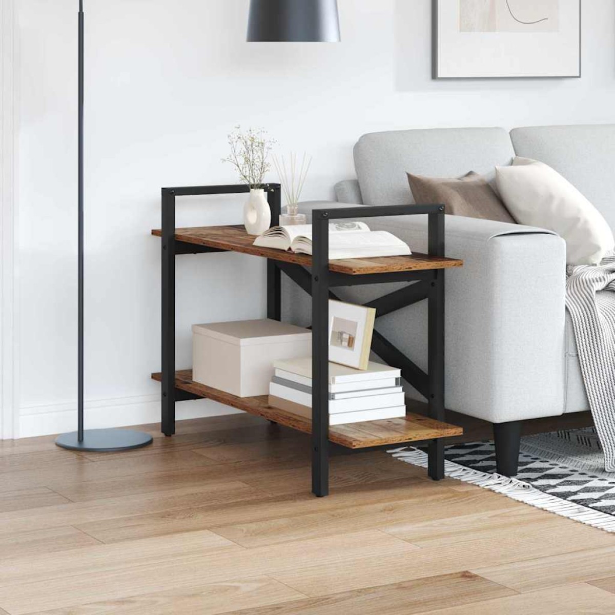 vidaXL Ράφι Βιβλίων 2 επιπέδων 100 x 33,5 x 64 εκ Επεξεργασμένο Ξύλο